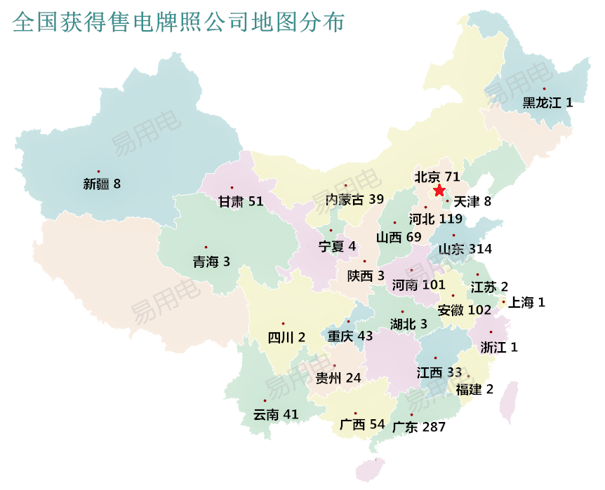 全國售電公司地區(qū)分布(實(shí)時(shí)更新)