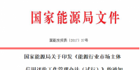 能源行業市場主體信用評價工作管理辦法（試行）