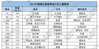 2017年胡潤中國百富榜鋰電產業入圍名單