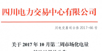 數據丨四川10月第二周市場化電量轉讓結果：申報電量116333.04萬千瓦時