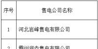 冀北公示26家售電公司