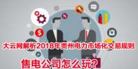 2018年貴州電力市場化交易規則解析 售電公司怎么玩？
