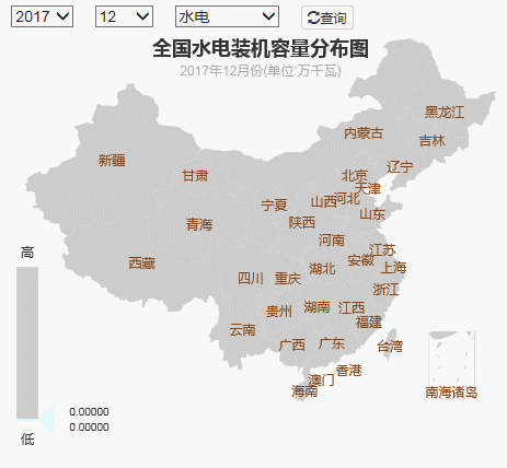 2017年全國電力發電，電力裝機版圖