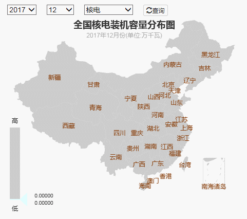 2017年全國電力發電，電力裝機版圖