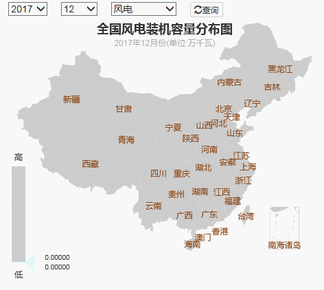 2017年全國電力發電，電力裝機版圖