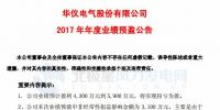 受風電主營業務影響 華儀電氣預計2017年凈利潤4,300萬元-5,900 萬元