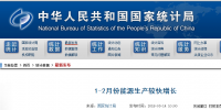 統計局發布1-2月份能源生產情況：火電同比增長9.8%