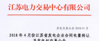 4月江蘇省發(fā)電企業(yè)合同電量轉讓及發(fā)電權交易26日展開