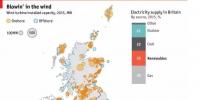 英國風電地圖：近7000臺風機、總裝機容量14<font color=