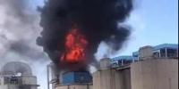 江蘇泰州泰興一熱電廠脫硫塔起火現場 無人員傷亡