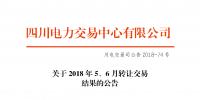 四川2018年5、6月轉讓交易結果
