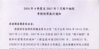 新疆2016年4季度至2017年7月兩個細則考核結(jié)果執(zhí)行