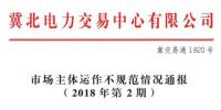 冀北電力市場主體運作不規(guī)范情況通報（2018年第2期）：21家售電公司未按要求補充完善注冊信息