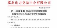 2018年10月京津唐電網冀北地區直接交易結算及<font color=