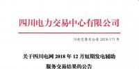 四川2018年12月短期發(fā)電輔助服務(wù)交易：20家發(fā)電廠（調(diào)度單元）申報
