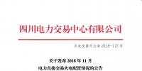 公告 | 四川關于發布2018年11月電力直接交易火電配置情況的公告