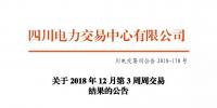 四川2018年12月第3周周交易結(jié)果