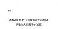 湖南省發布《湖南省新增19個國家重點生態功能區產業準入負面清單(試行)》對水力發電、風力發電、太陽能發電等嚴格管控