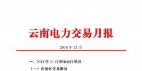 云南電力交易月報（2018年12月）：省內市場化交易電量75.64億度
