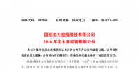 “五大四小”之國(guó)投電力發(fā)布2018年度主要經(jīng)營(yíng)數(shù)據(jù)