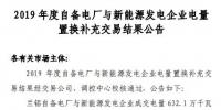 甘肅電力交易中心發(fā)布了《2019年度自備電廠電量置換補充交易結(jié)果公告》